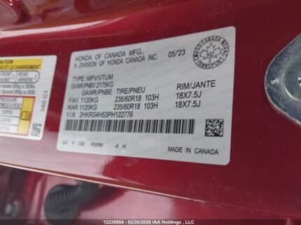 2HKRS4H53PH122776 2023 HONDA