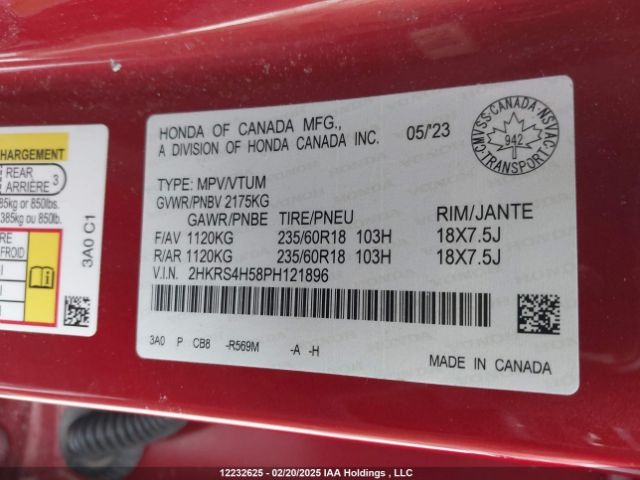 2HKRS4H58PH121896 2023 HONDA