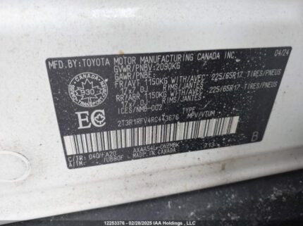 2T3R1RFV4RC443676 2024 TOYOTA