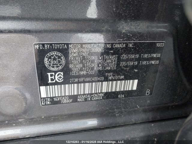 2T3R1RFV8RC400409 2024 TOYOTA