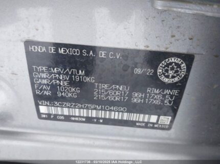 3CZRZ2H75PM104690 2023 HONDA