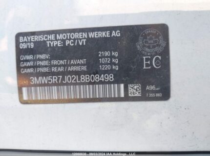 3MW5R7J02L8B08498 2020 BMW
