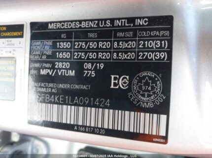 4JGFB4KE1LA091424 2020 MERCEDES-BENZ