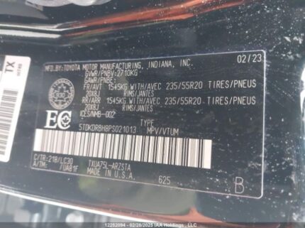 5TDKDRBH8PS021013 2023 TOYOTA