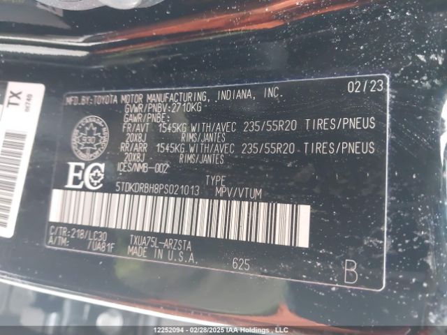 5TDKDRBH8PS021013 2023 TOYOTA