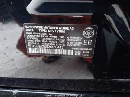 5UX33EX0XS9X20443 2025 BMW