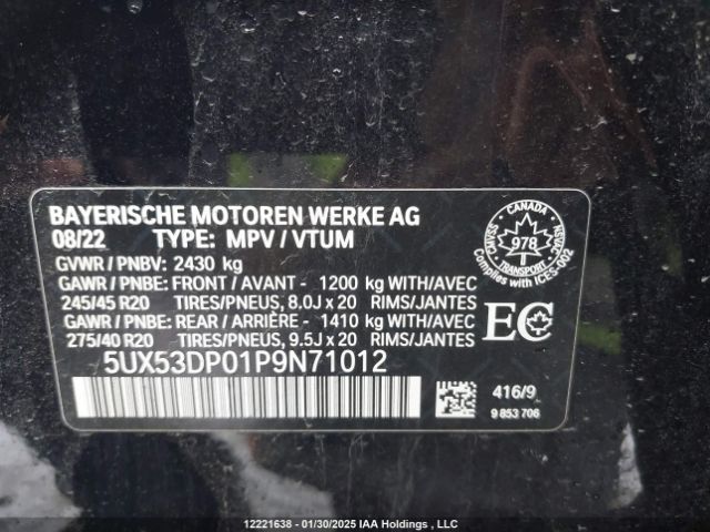 5UX53DP01P9N71012 2023 BMW