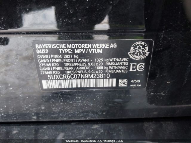 5UXCR6C07N9M23810 2022 BMW