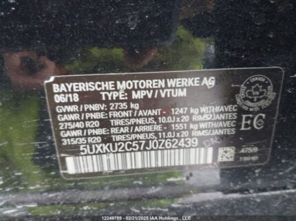 5UXKU2C57J0Z62439 2018 BMW