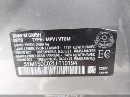5YMTS0C02LLT10194 2020 BMW