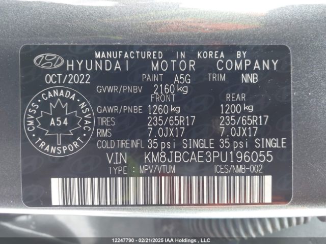 KM8JBCAE3PU196055 2023 HYUNDAI