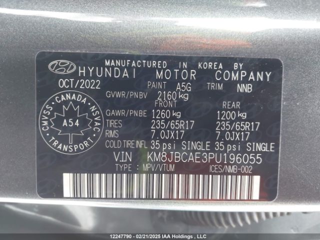KM8JBCAE3PU196055 2023 HYUNDAI