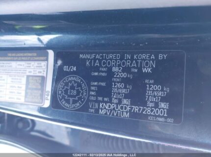 KNDPUCDF7R7282001 2024 KIA