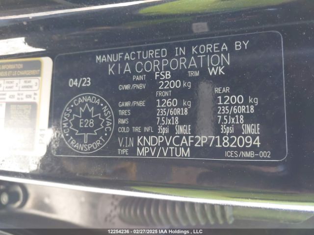 KNDPVCAF2P7182094 2023 KIA