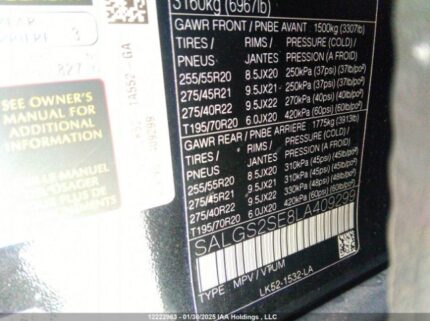 SALGS2SE8LA409299 2020 LAND ROVER