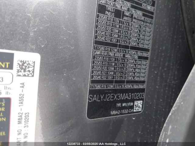SALYJ2EX3MA310203 2021 LAND ROVER