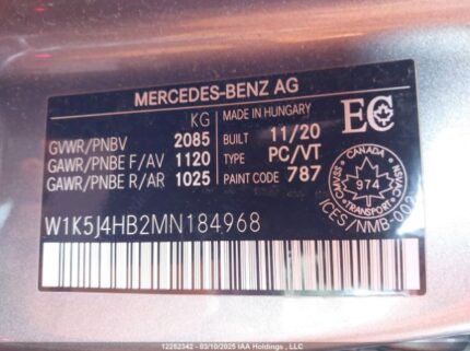 W1K5J4HB2MN184968 2021 MERCEDES-BENZ