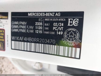 W1KAF4HB0RR203470 2024 MERCEDES-BENZ