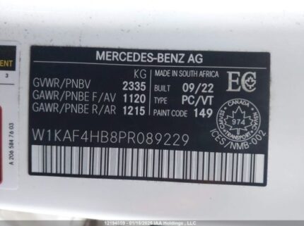 W1KAF4HB8PR089229 2023 MERCEDES-BENZ