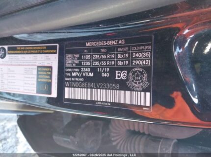 W1N0G8EB4LV233058 2020 MERCEDES-BENZ