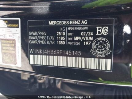 W1NKJ4HB6RF145145 2024 MERCEDES-BENZ