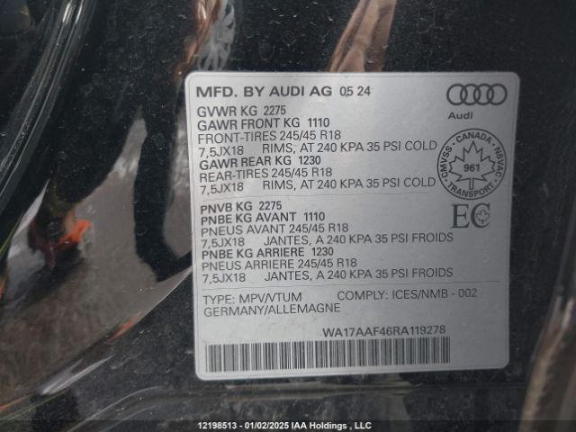 WA17AAF46RA119278 2024 AUDI