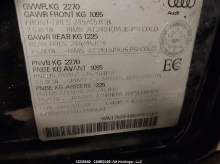 WA17NAF49KA052251 2019 AUDI