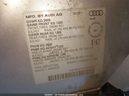 WA1A4AFY5P2095255 2023 AUDI
