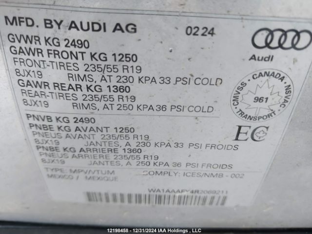 WA1AAAFY4R2069211 2024 AUDI