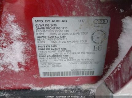 WA1BNAFY9J2097177 2018 AUDI