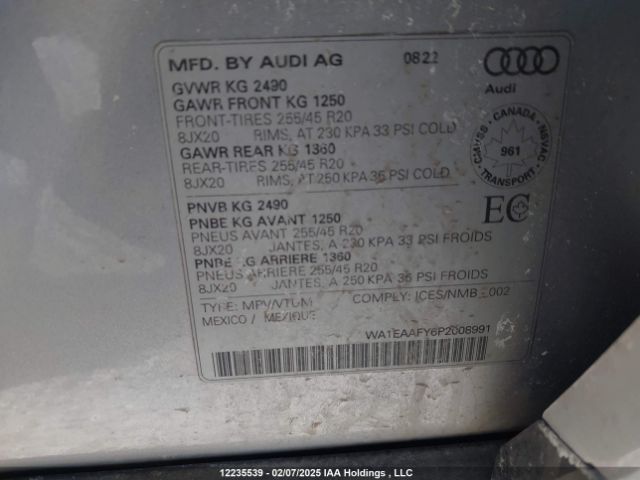 WA1EAAFY6P2008991 2023 AUDI