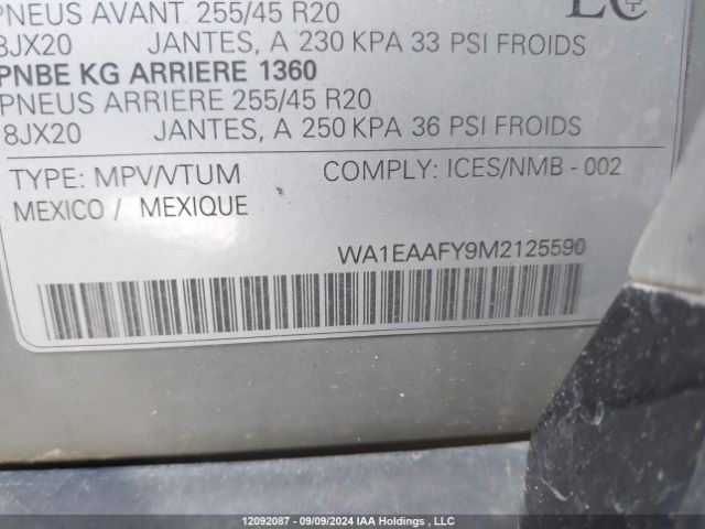 WA1EAAFY9M2125590 2021 AUDI