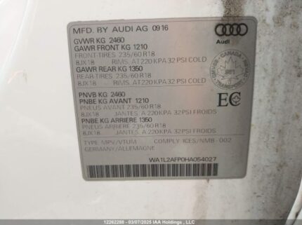 WA1L2AFP0HA054027 2017 AUDI