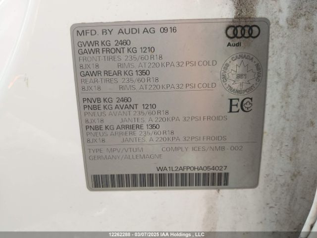 WA1L2AFP0HA054027 2017 AUDI