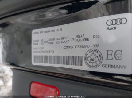 WAUA4CF58NA026728 2022 AUDI