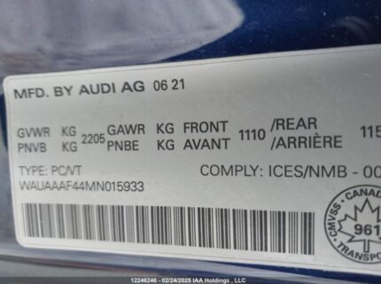 WAUAAAF44MN015933 2021 AUDI