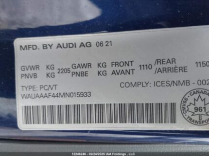 WAUAAAF44MN015933 2021 AUDI