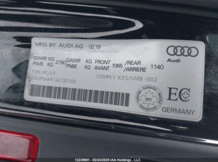WAUPNAF41JA133102 2018 AUDI