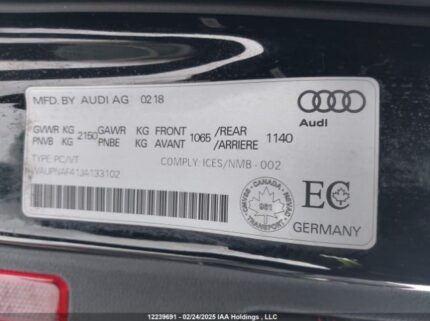 WAUPNAF41JA133102 2018 AUDI