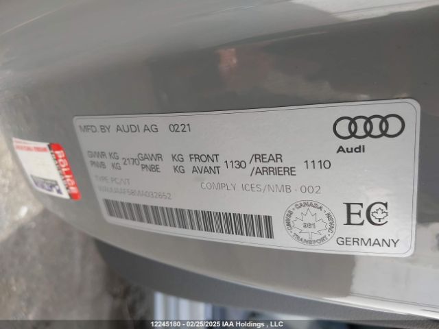 WAUUAAF58MA032652 2021 AUDI
