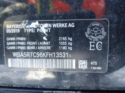 WBA5R7C56KFH13531 2019 BMW