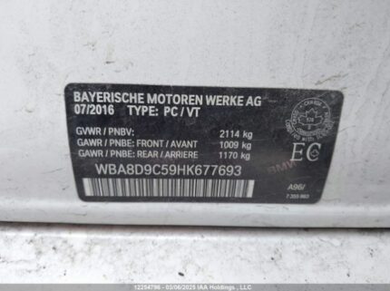 WBA8D9C59HK677693 2017 BMW
