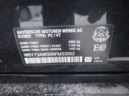 WBY73AW00NFM33002 2022 BMW