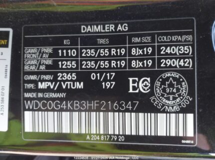 WDC0G4KB3HF216347 2017 MERCEDES-BENZ