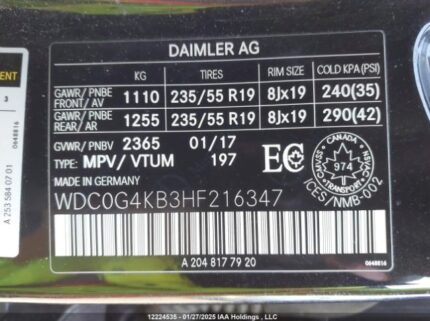 WDC0G4KB3HF216347 2017 MERCEDES-BENZ