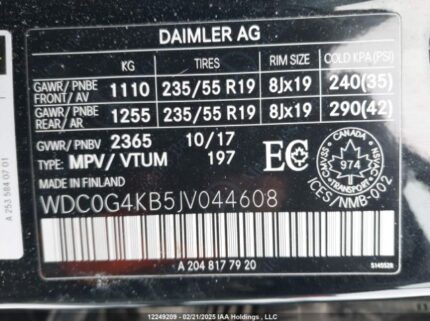 WDC0G4KB5JV044608 2018 MERCEDES-BENZ