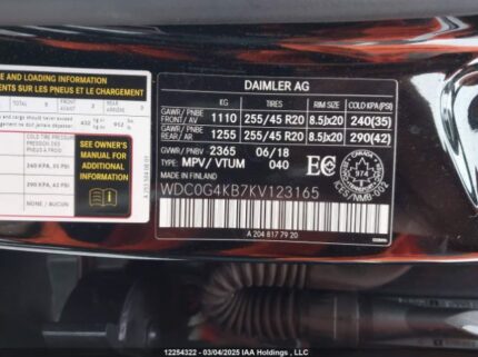 WDC0G4KB7KV123165 2019 MERCEDES-BENZ