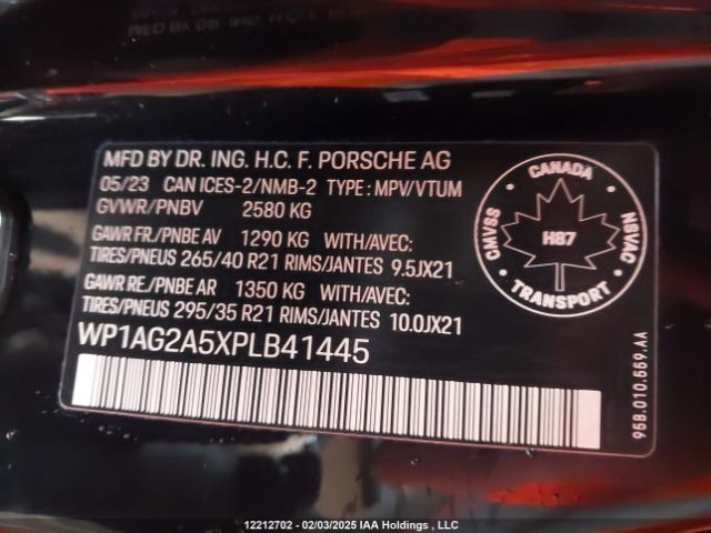 WP1AG2A5XPLB41445 2023 PORSCHE