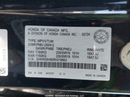 2HKRS6H90RH218852 2024 HONDA