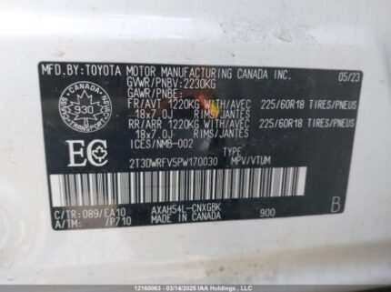 2T3DWRFV5PW170030 2023 TOYOTA